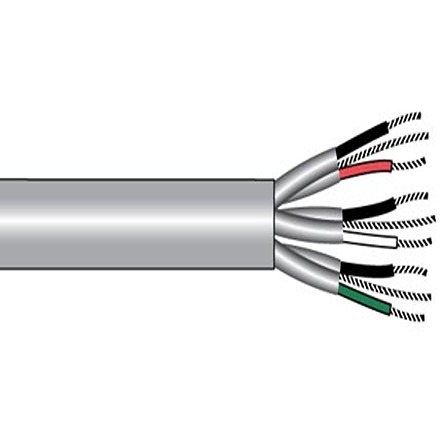 Alpha Wire Alpha Essentials Communication & Control Control Cable, 4 Cores, 0.75 mm² 18 AWG, Screened, 1000 ft, Grey