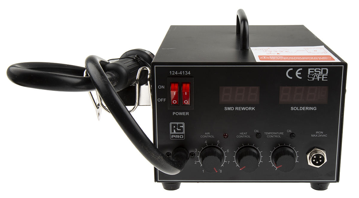 124-4134 RS PRO Hot Air station 700 W, 220/240 V, 2 Outputs
