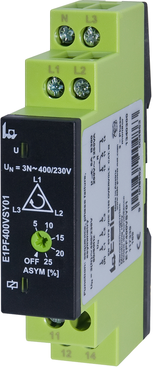 Tele Monitoring Relay, 3 Phase, SPDT, DIN Rail, 400V ac