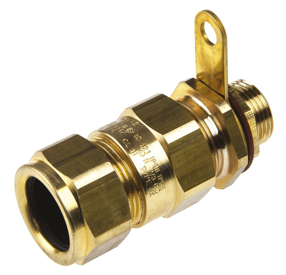 e1wfk220m20 Peppers Black Brass Cable Gland, M20 Thread, 15.5 mm min., 21.1 mm max., IP66
