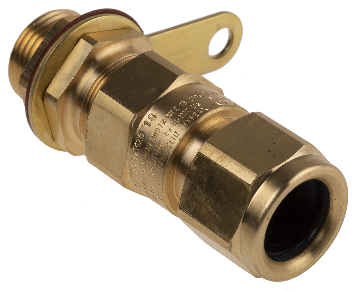 e1wfk220sm20 Peppers Black Brass Cable Gland, M20 Thread, 11.5 mm min., 16 mm max., IP66