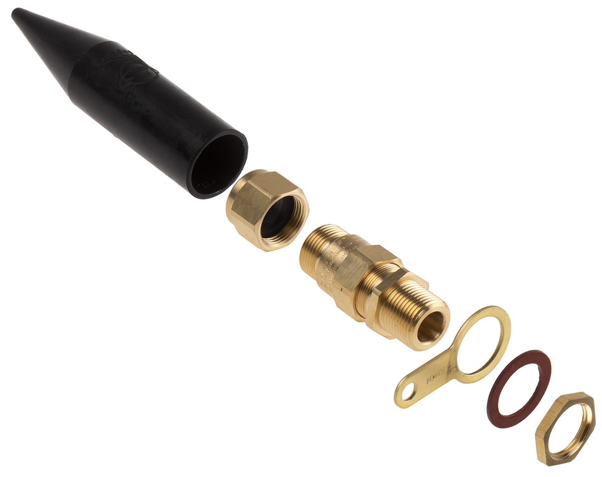 e1wfk220sm20 Peppers Black Brass Cable Gland, M20 Thread, 11.5 mm min., 16 mm max., IP66