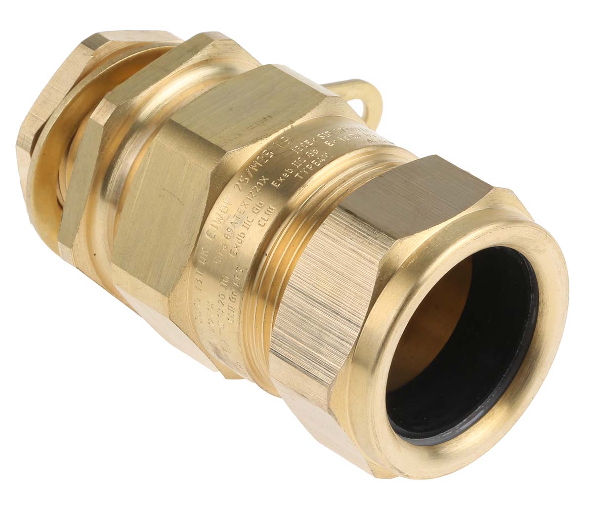 e1wfk225m25 Peppers Black Brass Cable Gland, M25 Thread, 20.3 mm min., 27.4 mm max., IP66