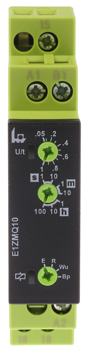 Tele E1ZMQ10 Series DIN Rail Timer Relay, 1-Contact, 240 V dc 24V ac, 240 V ac, 0.05 s to 100 h, Multifunction-Function,