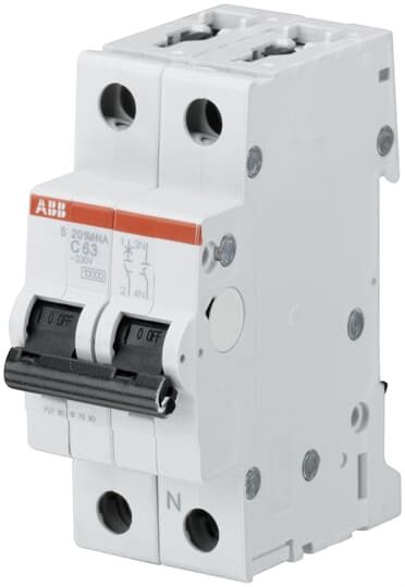 ABB System Pro M Compact S200M MCB, 1+N, 10A Curve D, 230V AC, 60V DC, 15 kA Breaking Capacity