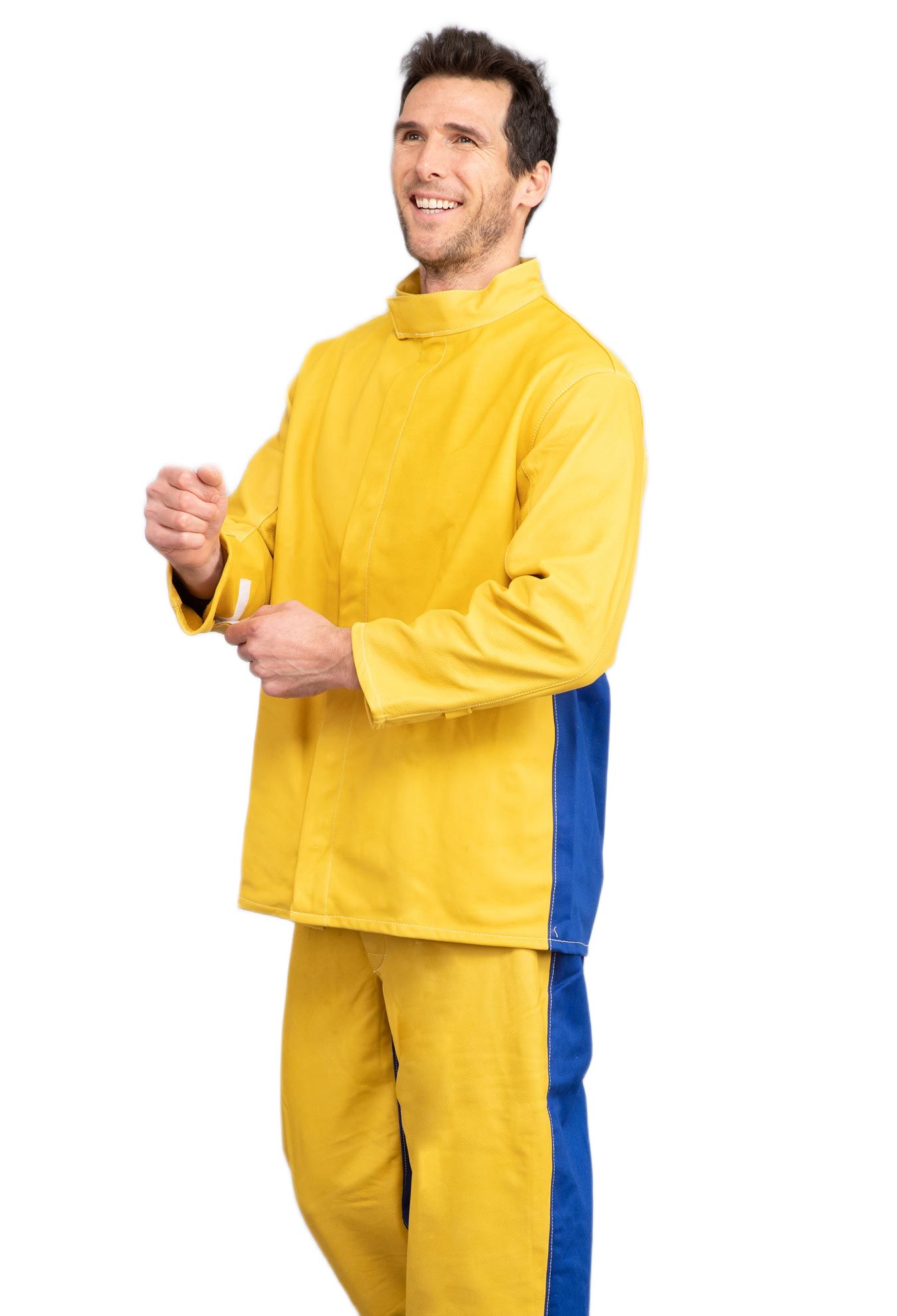 e2251-100s EDC PROTECTION E2251 Yellow, Water Resistant, Fire Retardant Welding Jacket, S