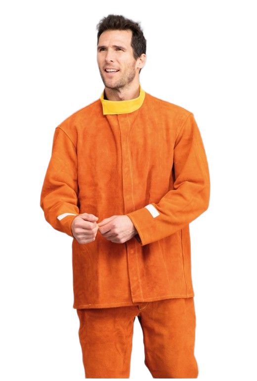 EDC PROTECTION E2254 Orange, Water Resistant, Fire Retardant Welding Jacket, L