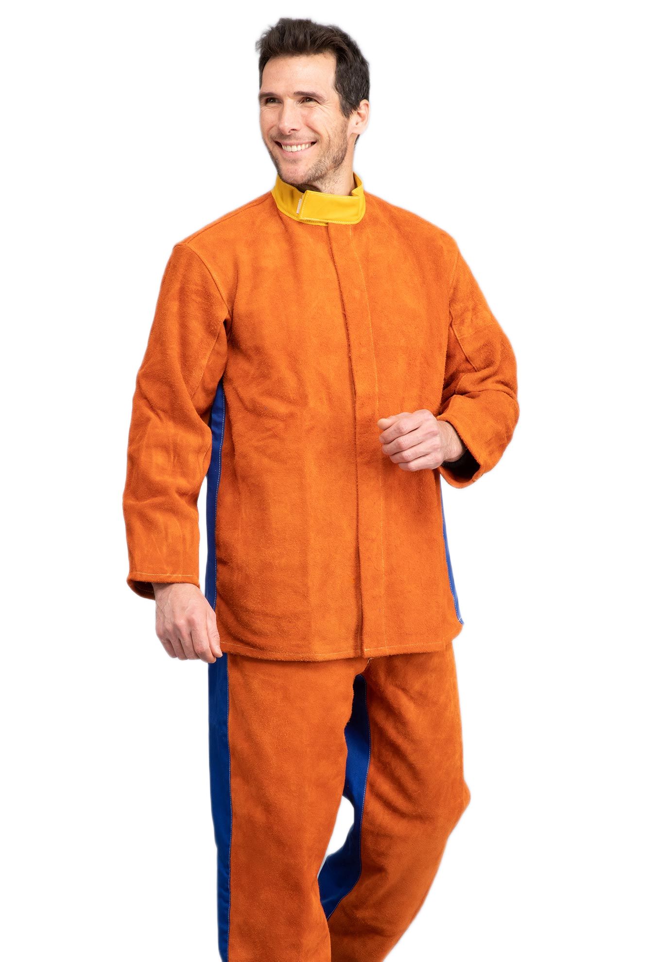 e2254-100l EDC PROTECTION E2254 Orange, Water Resistant, Fire Retardant Welding Jacket, L