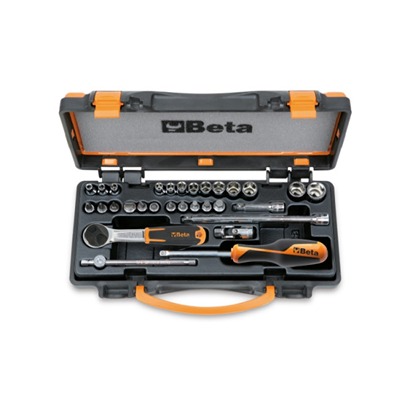 BETA 17-Piece Metric 1/4 Standard Socket Set with Ratchet, Hexagon