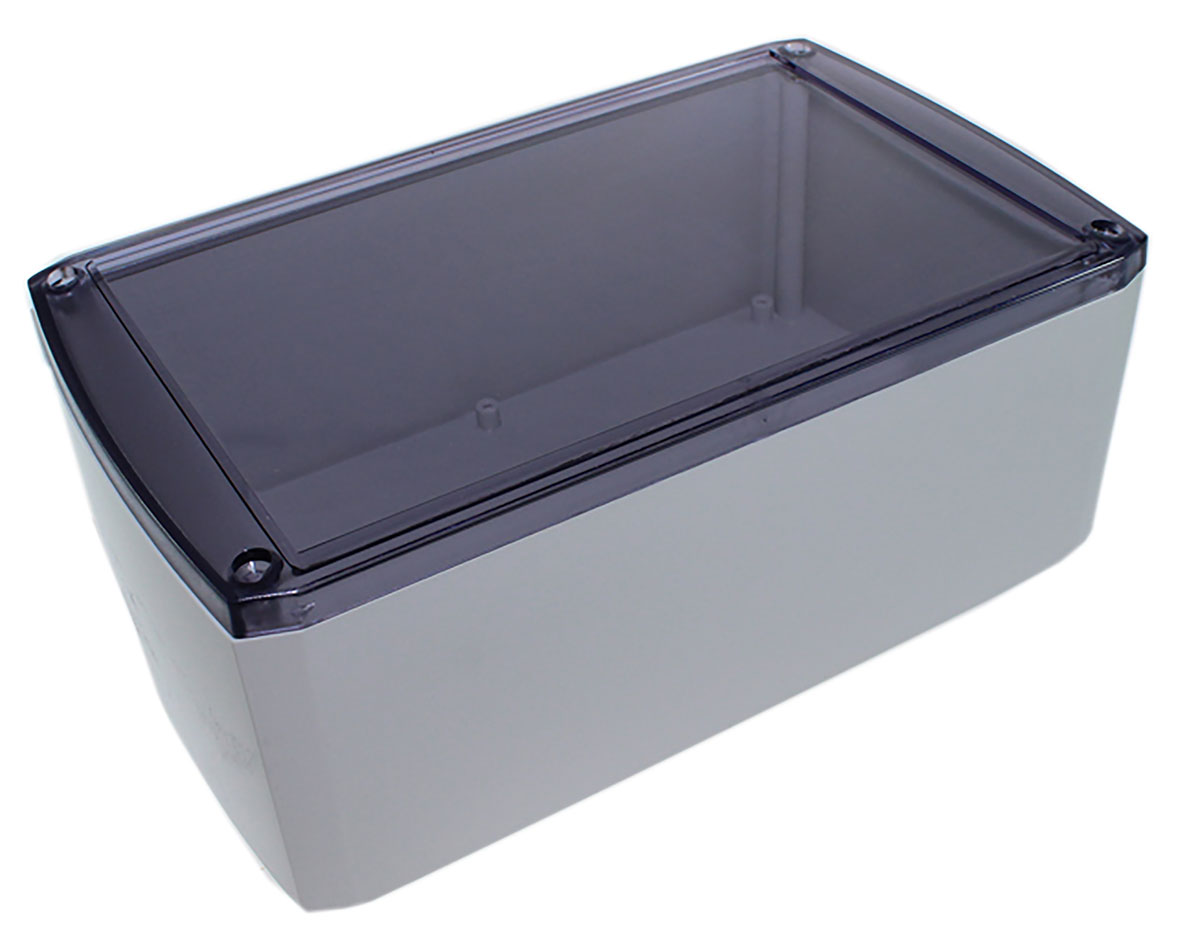CAMDENBOSS 1102 Series Grey ABS Enclosure, IP54, Transparent Lid, 190 x 115 x 75mm