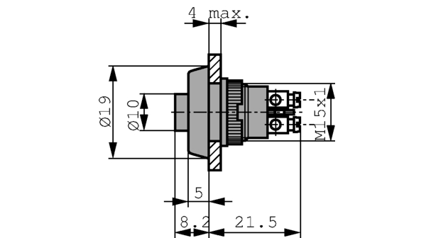 1100010110205 RAFI 1.10.001.011 Series Push Button Switch, Maintained, Panel Mount, 15.2mm Cutout, 1NO, White LED, 250V, IP40, IP65