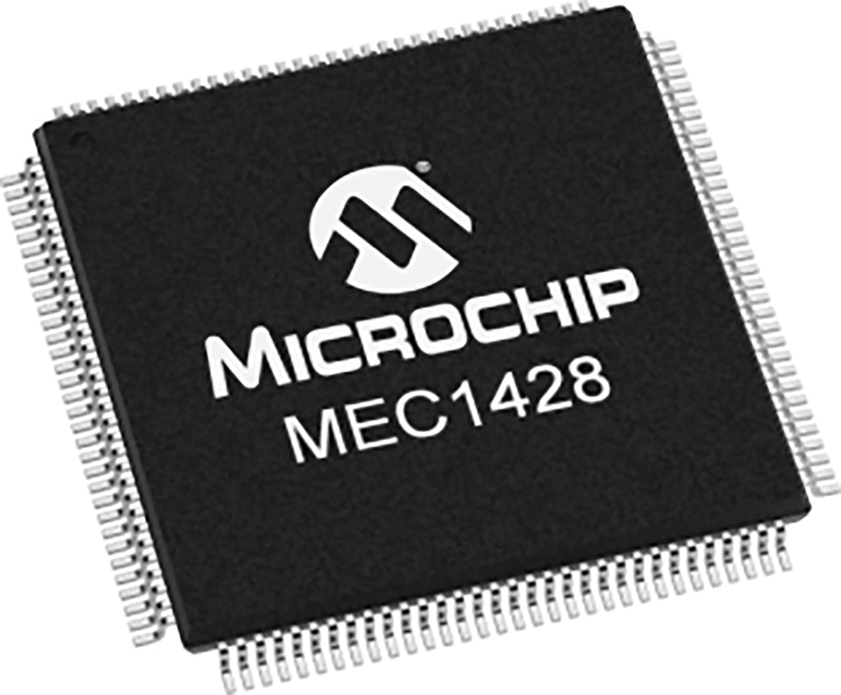 Microchip, 32 bit MIPS32 M14K, MEC14XX Microcontroller, 66 MHz, 192kB SRAM, 128-Pin TQFP