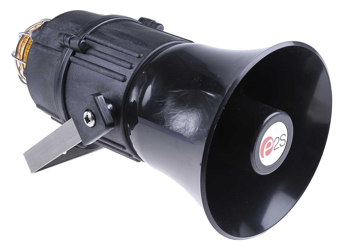 e2s E2xC1X05F Series Amber Sounder-Beacon Combination, IP66 230V ac Bracket 116 dB @ 1m