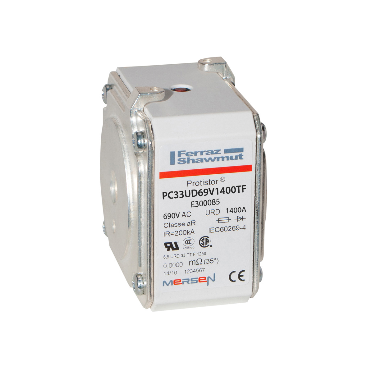 Mersen 1.4kA size 33 FF Square Body Fuse, 700V
