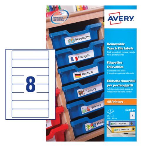 Avery White Adhesive High Visibility Label Sheet, Pack of 85 Per Pack