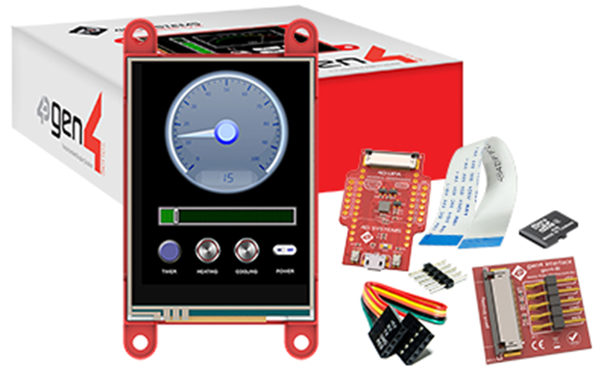 sk-gen4-24pt 4D Systems SK-gen4-24PT, Gen4 Picaso 2.4in Resistive Touch Screen Starter Kit