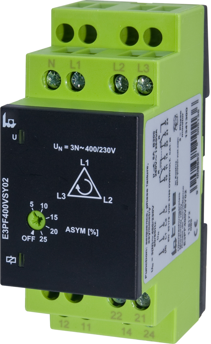 Tele Monitoring Relay, 3 Phase, 400 V ac Monitor Range, DPDT, DIN Rail, 400V ac