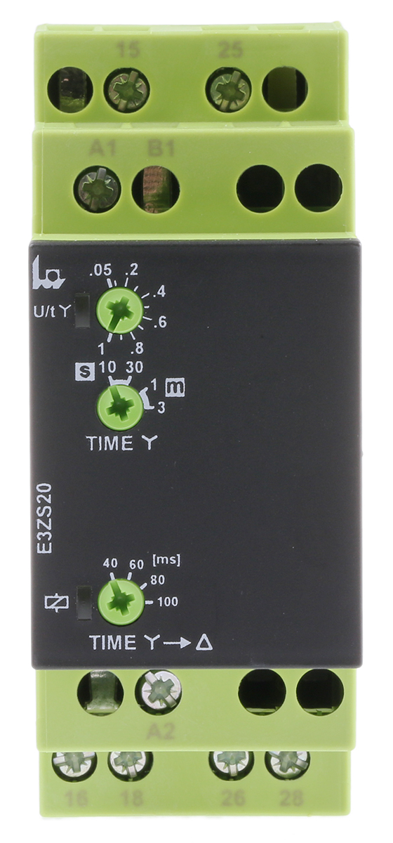 Tele E1Z Series DIN Rail Timer Relay, 2-Contact, 240 V dc 240V ac, 1 s to 100 h, 1-Function, DPDT Switch Configuration