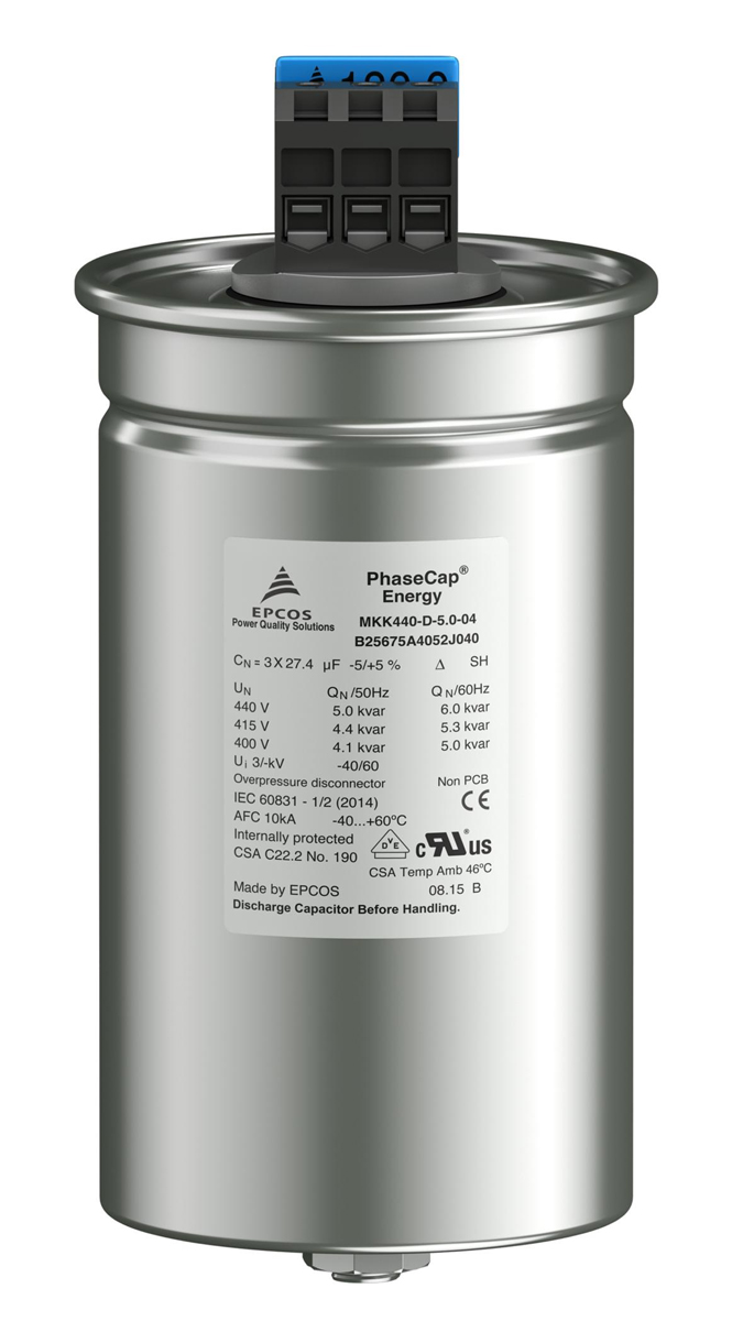 EPCOS Power Factor Correction Capacitor (PFC) 3 x 154μF 25kvar 30kvar 3