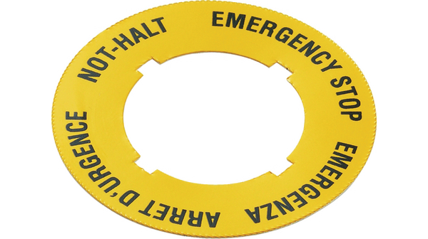 Adhesive label with legend Yellow
