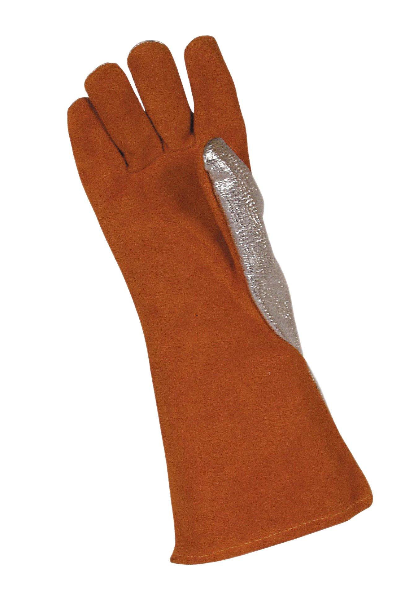 EDC PROTECTION E4554 Orange RHT Split Cowhide Leather, Aluminised Fabric, Kevlar Heat & Cold Resistant Gloves, Size