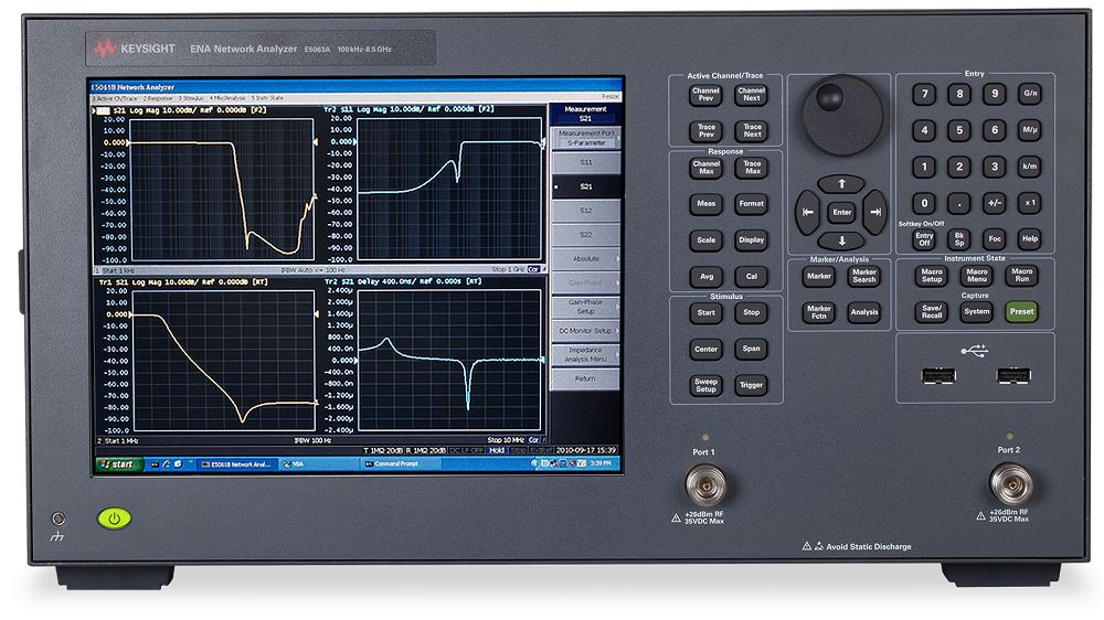 Keysight + E5063A+E5063A-205 0.1 to 500 MHz Vector Network Analyzer