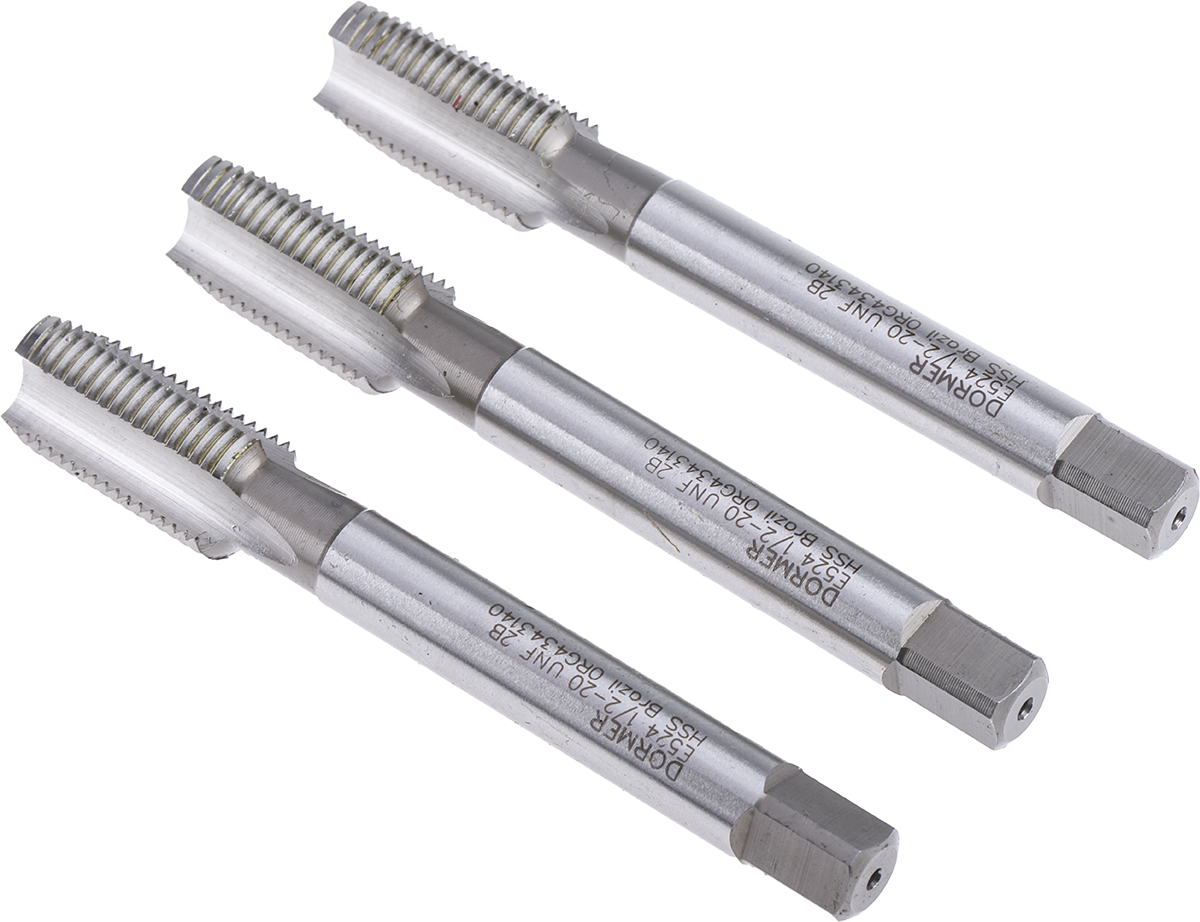 e52412no6 Dormer Tap Set, 1/2 in-20 UNF Thread, UNF Standard, Hand Tap