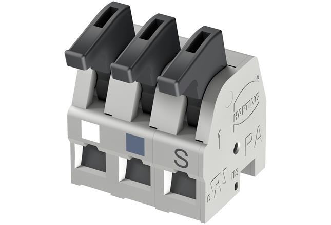 HARTING har-flexicon Series PCB Terminal Block, 3-Contact, 5mm Pitch, 1-Row, Spring Clamp Termination