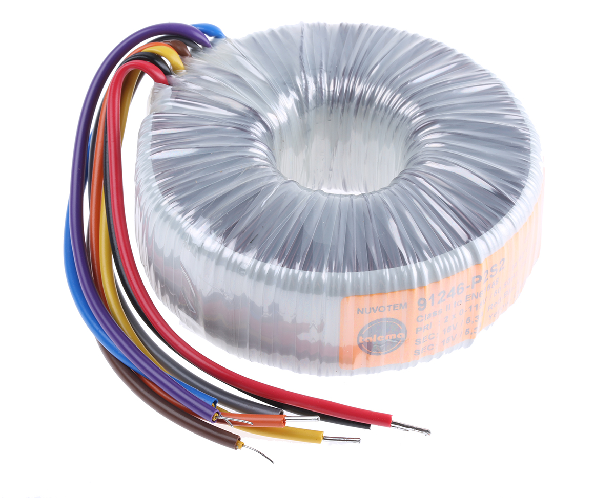 Nuvotem Talema 115 V ac, 230 V ac, 2 x 15V ac Toroidal Transformer, 160VA 2 Output