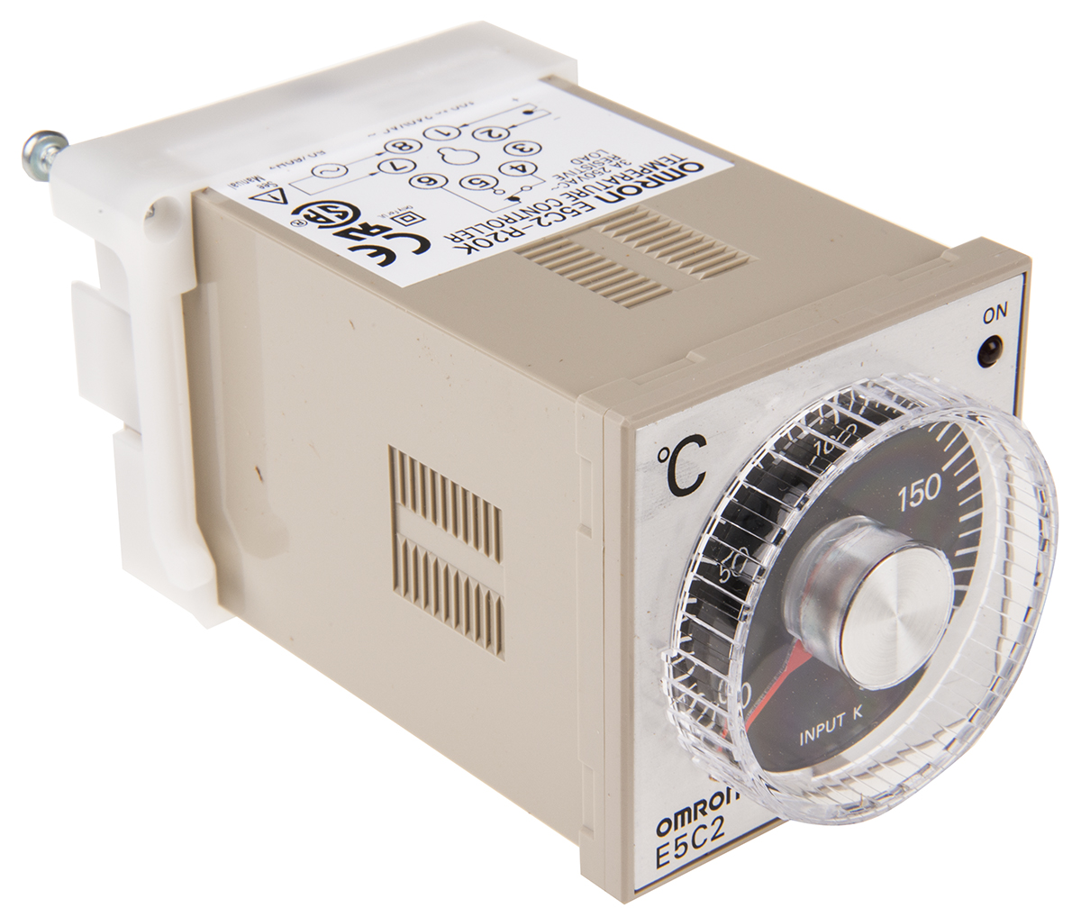 Omron E5C2 DIN Rail, Flush, Panel On-Off Temperature Controller 4 Input, 4 Output Relay 240V ac On-Off