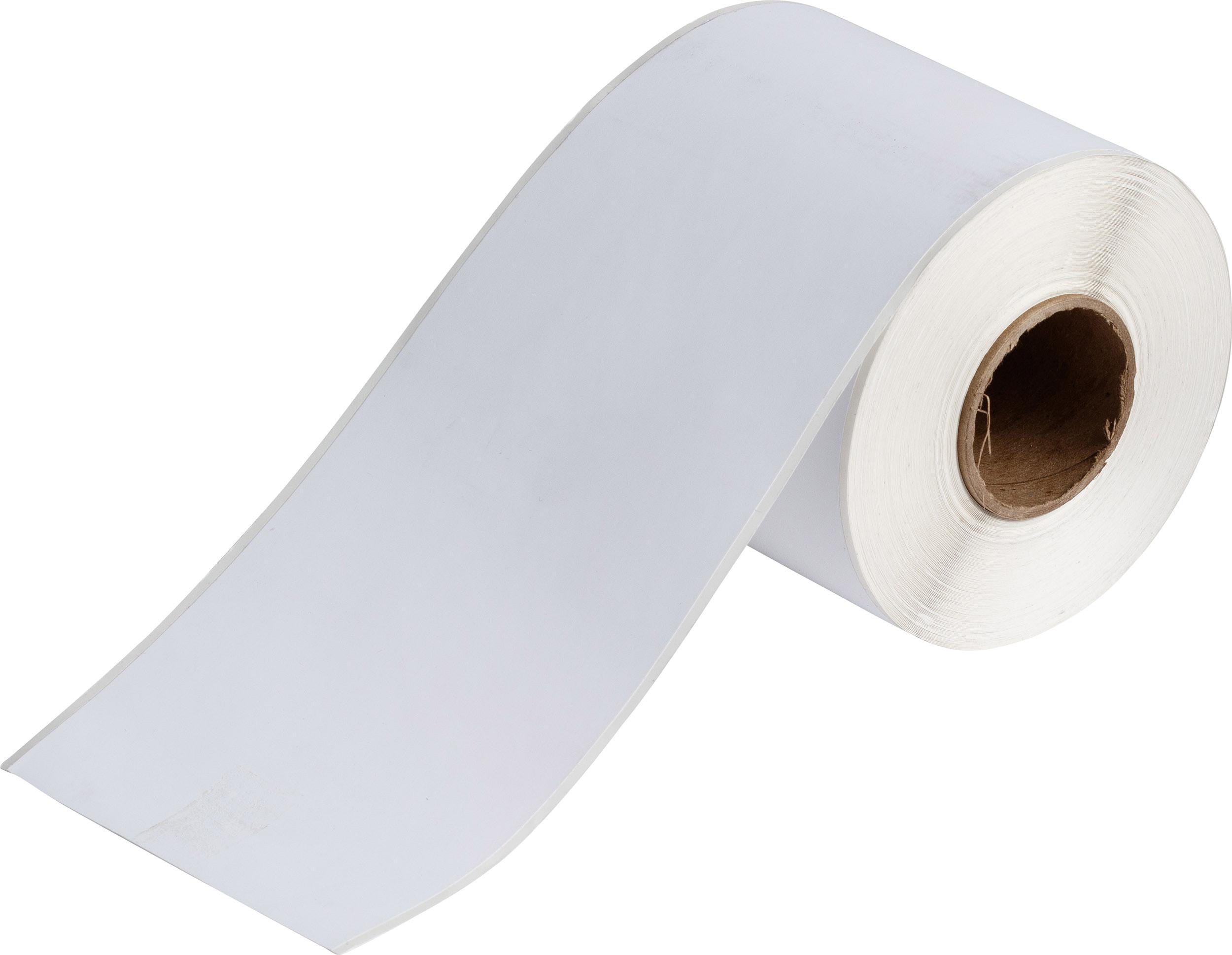 Brady B-2595 Inkjet Receptive Vinyl White Label Roll, 101.60mm Width, 1 Qty