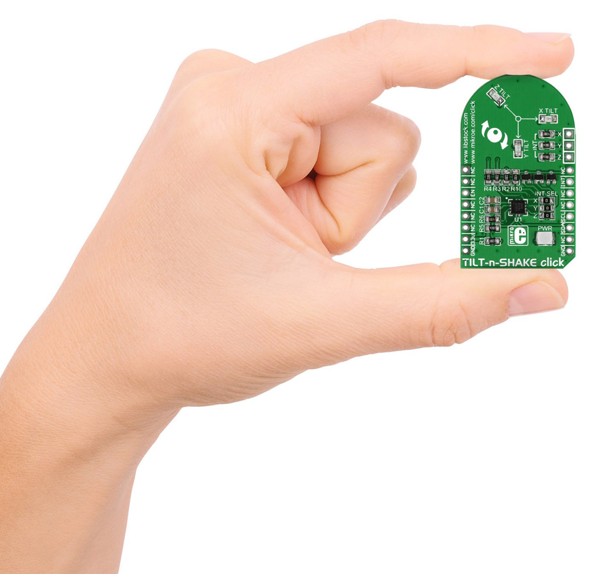mikroe-1853 MikroElektronika TILTnSHAKE Click Accelerometer Sensor MikroBus Click Board for MMA8491Q