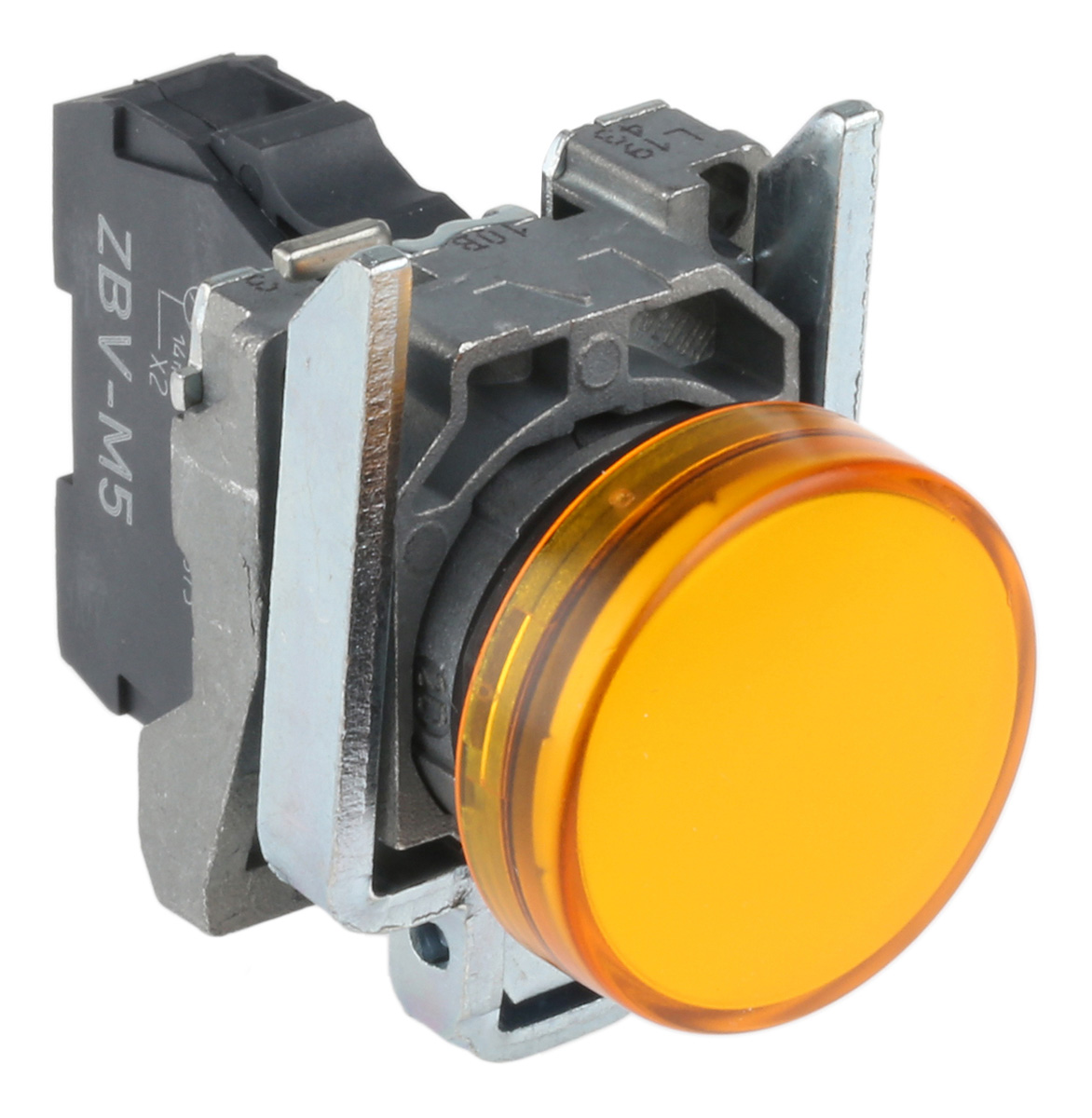 xb4bvm5 Schneider Electric, Harmony, Panel Mount Orange LED Pilot Light, 22 mm Cutout, IP67, IP69, IP66, Round