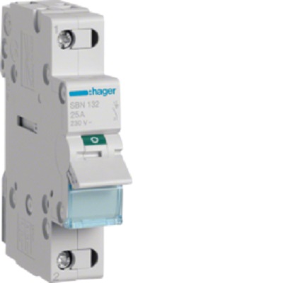 Hager SBN Series Modular Switch, (On)-Off, DIN Rail, NC/NO, 440V, IP20