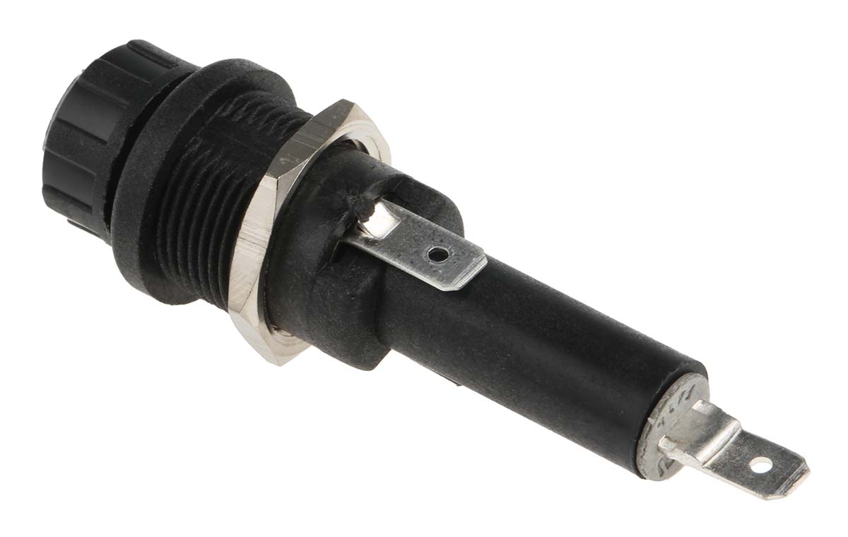 fx0416 Bulgin 13A Panel Mount Fuse Holder, 1P-Pole for 6.3 x 25 mm, 250V ac