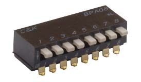 C & K 3 Way Surface Mount DIP Switch SPST, Raised, Slide Actuator