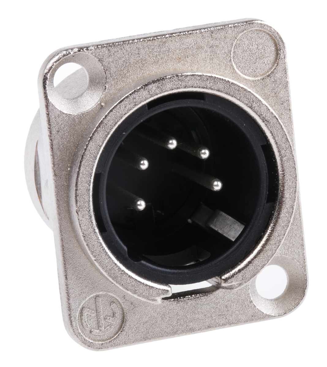 Neutrik Panel Mount XLR Connector, Male, 50 V, 5 Way, Silver over Nickel Plating
