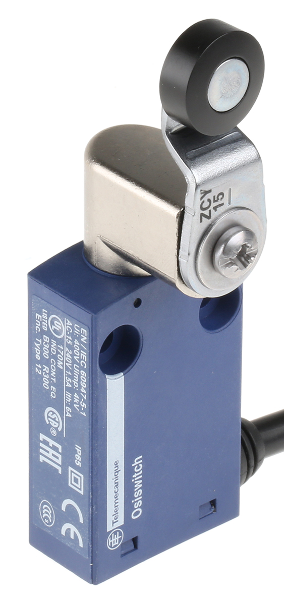 xcmn2115l1 Telemecanique Sensors OsiSense XC Series Roller Lever Limit Switch, NO/NC, IP65, DP, Plastic Housing, 240V ac Max, 6A
