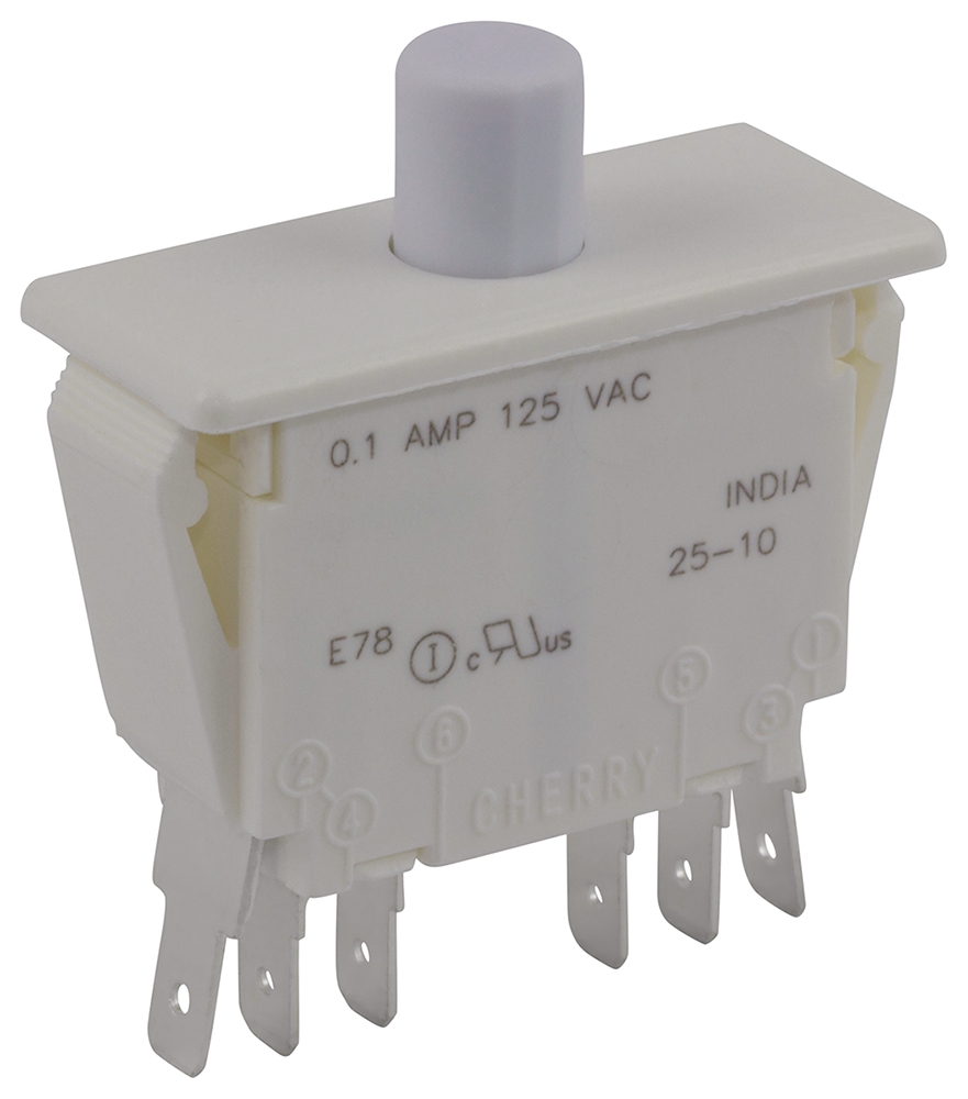 ZF Door Micro Switch, DPDT Button 100 mA, -40 °C, 85 °C