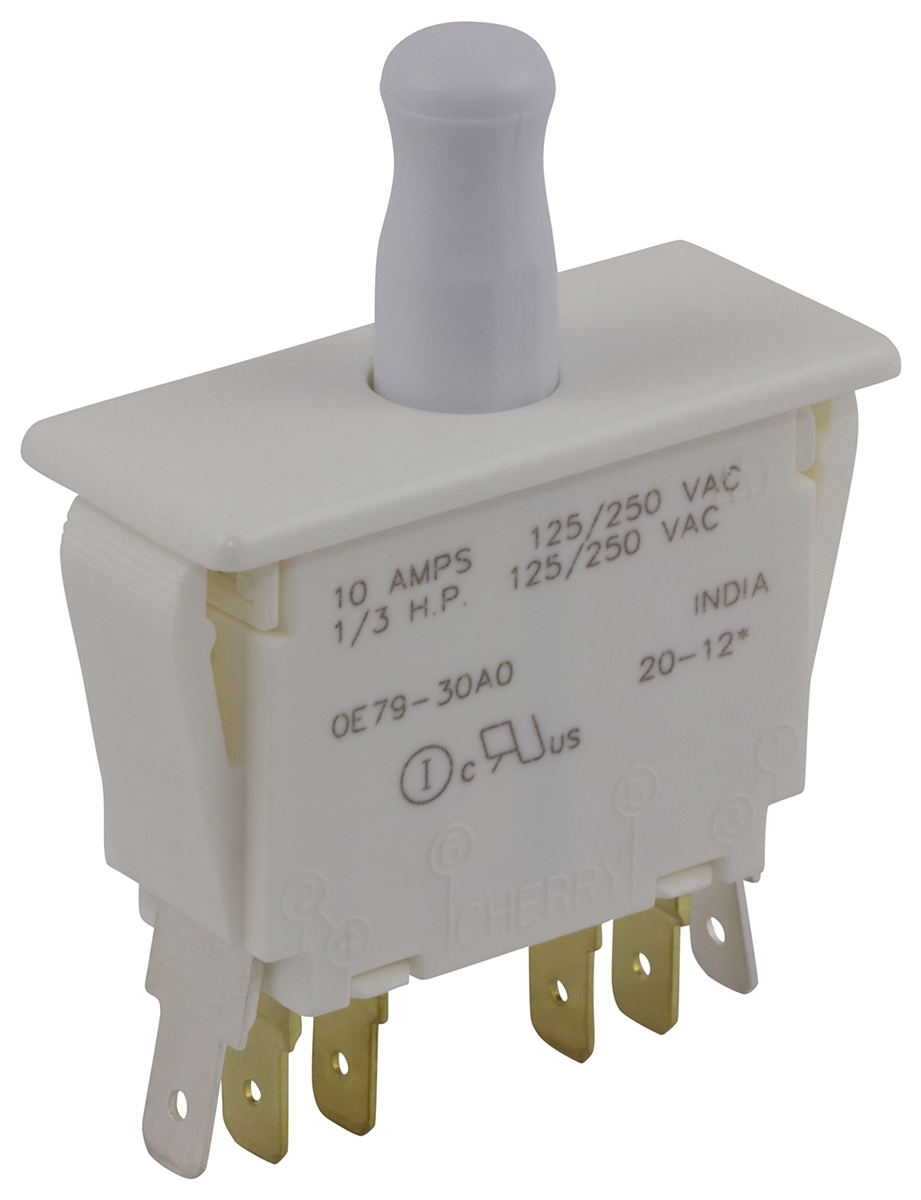 ZF Door Micro Switch, DPDT Button 10 A, -40 °C, 85 °C