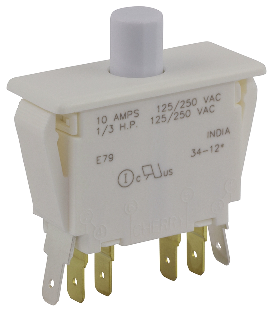 ZF Door Micro Switch, DPDT Button 10 A, -40 °C, 85 °C