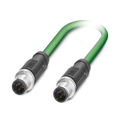 Phoenix Contact, 100m Cat5, Green M12 to Male M12 Male, Shielded Shielded, Terminated PVC Sheath