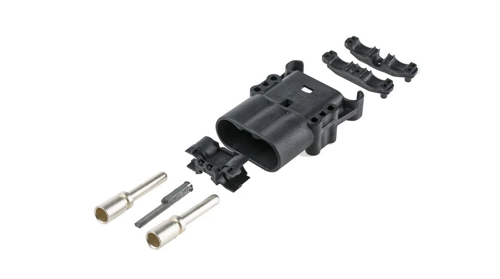 Anderson Power Products, E80 Series 2 Way Male Battery Connector, Straight, Plug-in, 600V, 120A