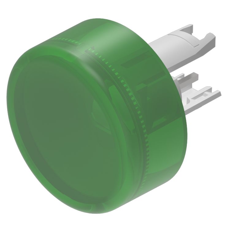 Indicator Lens Round Style, Green, 13.8 diameter