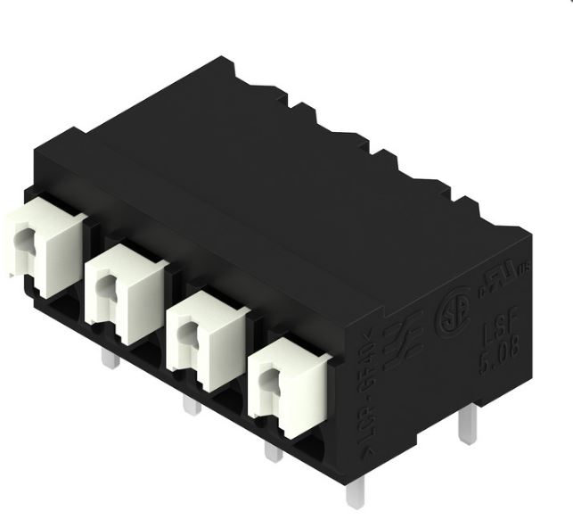 Weidmuller LSF Series PCB Terminal Block, 4-Contact, 5.08mm Pitch, Surface Mount, 1-Row, Through Hole Termination