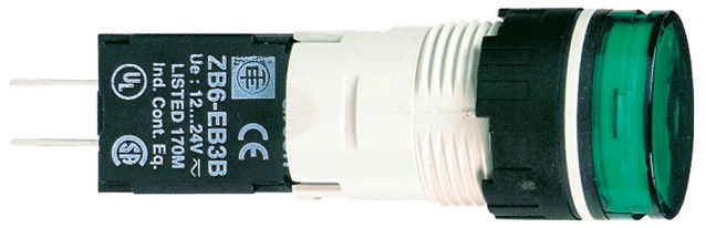 Schneider Electric Harmony XB6 Series, Green Pilot Light Head, 16mm Cutout