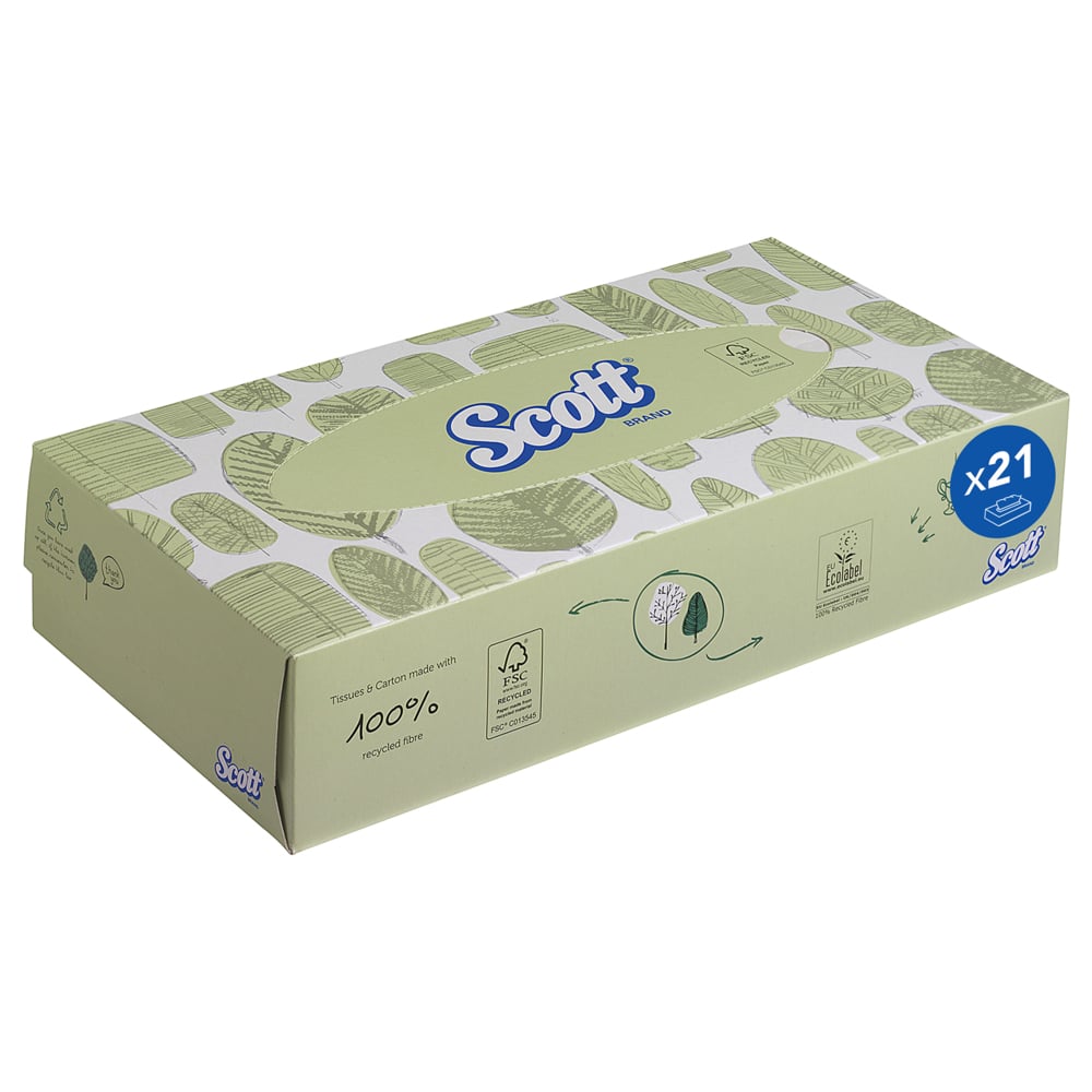8837 SCOTT White Facial Tissues, Box of 100