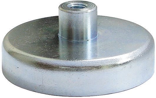 Eclipse Pot Magnet 47 mm Threaded Hole, 18 kg Pull 9 mm