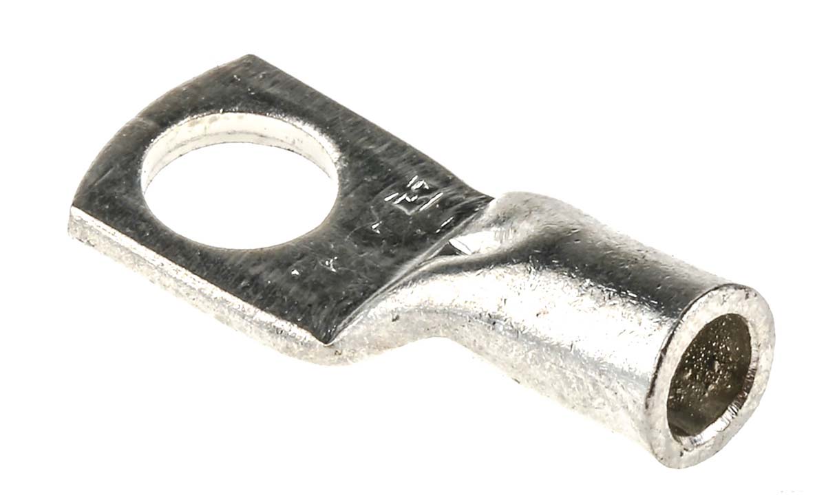 119-160 RS PRO, CT6 Uninsulated Tubular Ring Terminal, M6 Stud Size 10 AWG Wire Size, Grey