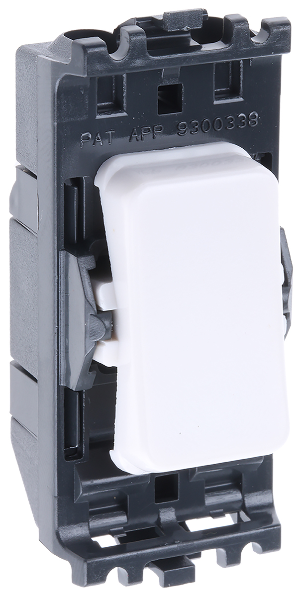 MK Electric 1 Way Black Rocker Switch Grid Module 20A, Grid Plus Series
